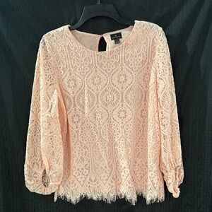 Worthington Lace Blouse - Soft Peach